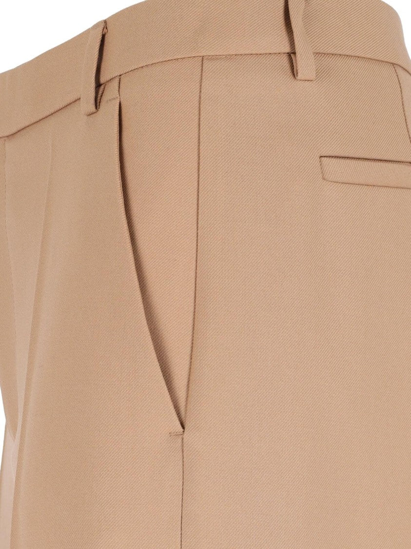 Valentino Straight Wool Trousers – Beige