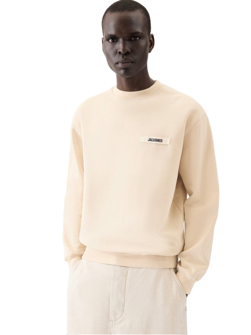Jacquemus Long-Sleeve Organic Cotton Sweatshirt With Gros-Grain Logo