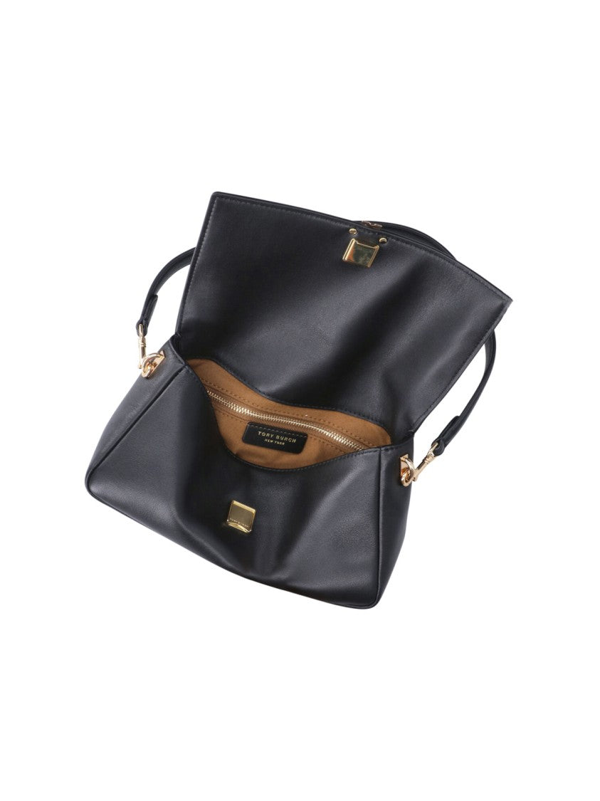 Tory Burch Black Charlie Leather Shoulder Bag