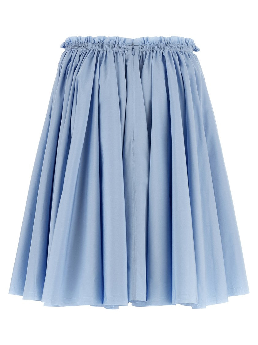 Ami Paris Wheel Silhouette Cotton Poplin Midi Skirt