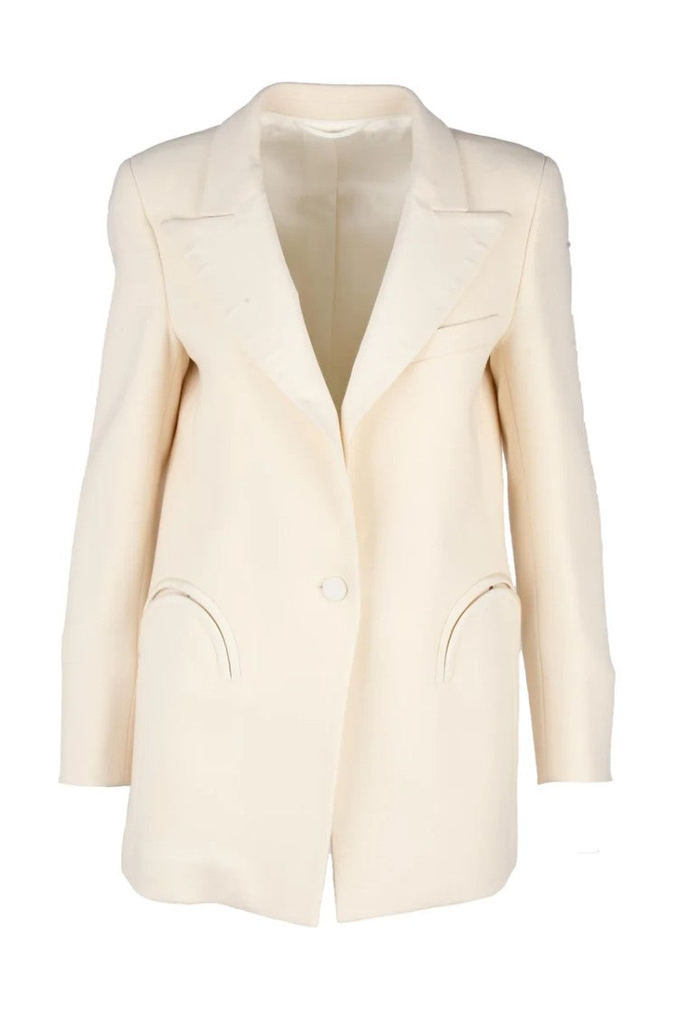 C.D.S.Blaze Milano Long Jacket In Virgin Wool - White