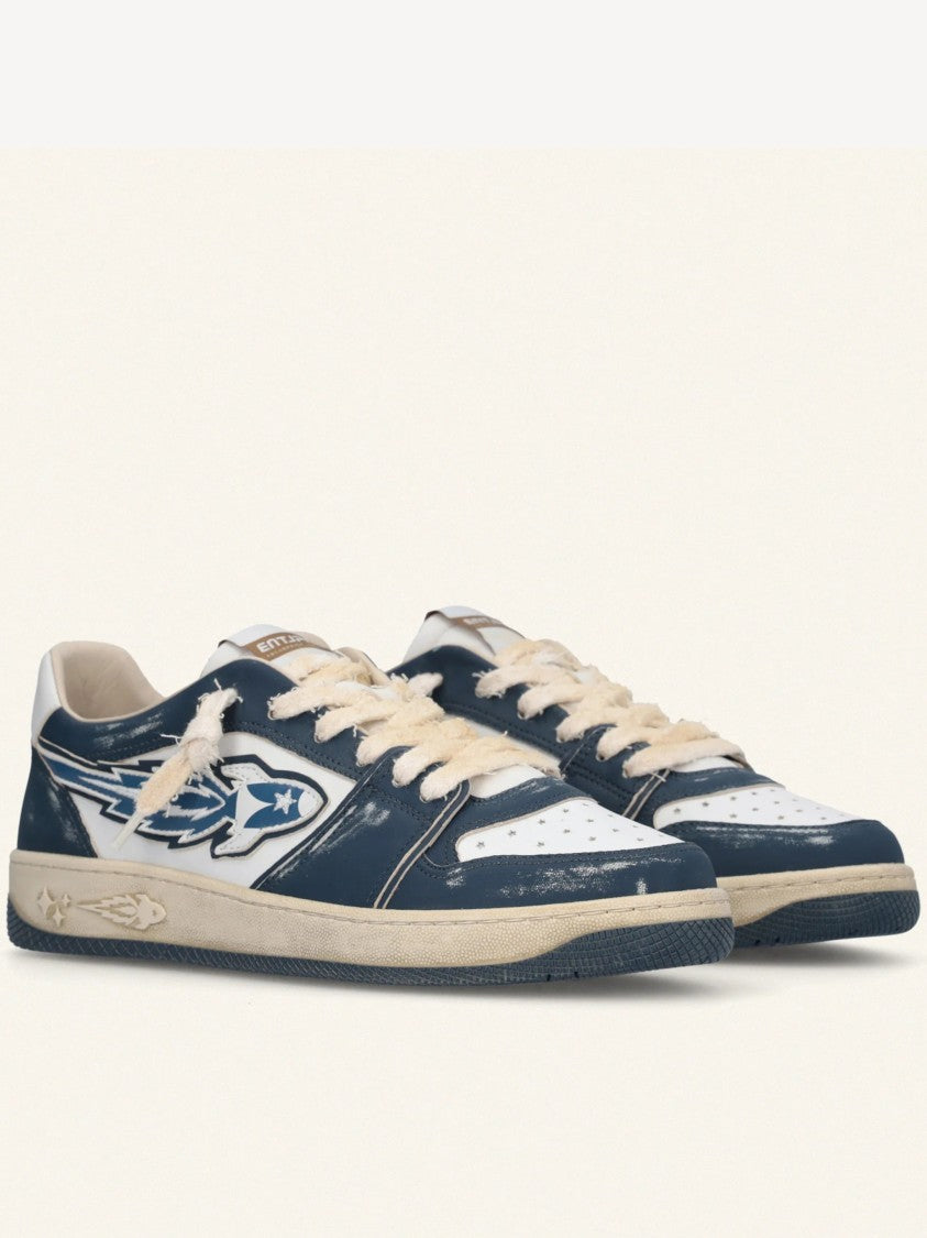 Enterprise Japan Egg Rocket 3 Navy/White Leather Sneakers