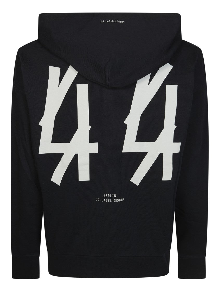 44 Label Group White Graphic Print Zip Hoodie