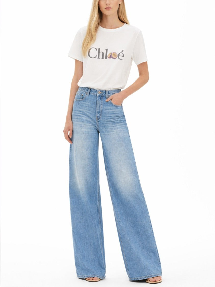 Chloé High-Waisted Five-Pocket Wide-Leg Jeans