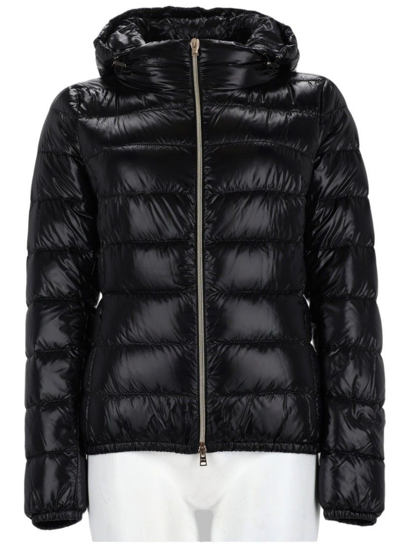 Herno Giada Quilted Black Hooded Polyamide Down Coat