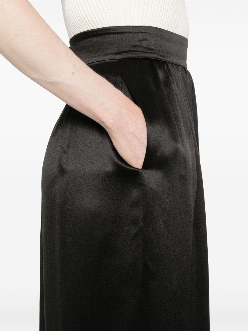 Dolce & Gabbana Maxi Skirt In Smooth Viscose With Gathered Waistband