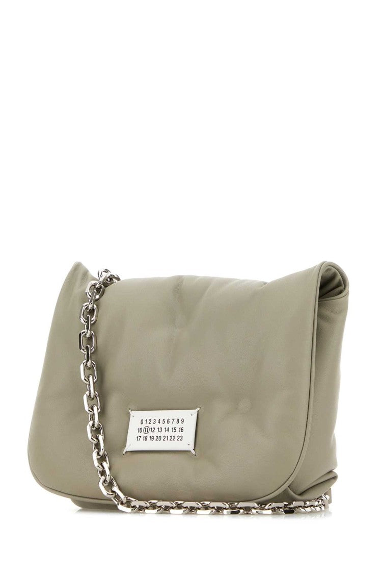 Maison Margiela Light Grey Nappa Leather Small Glam Slam Flap Crossbody Bag