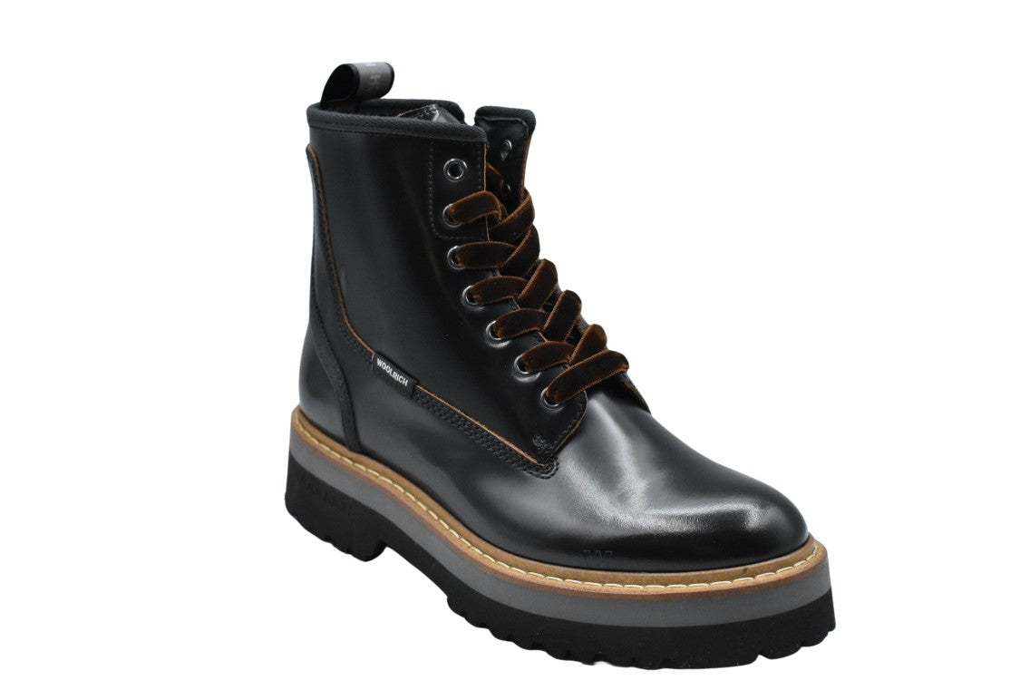 Woolrich Platform Ankle Boots With Smooth Leather