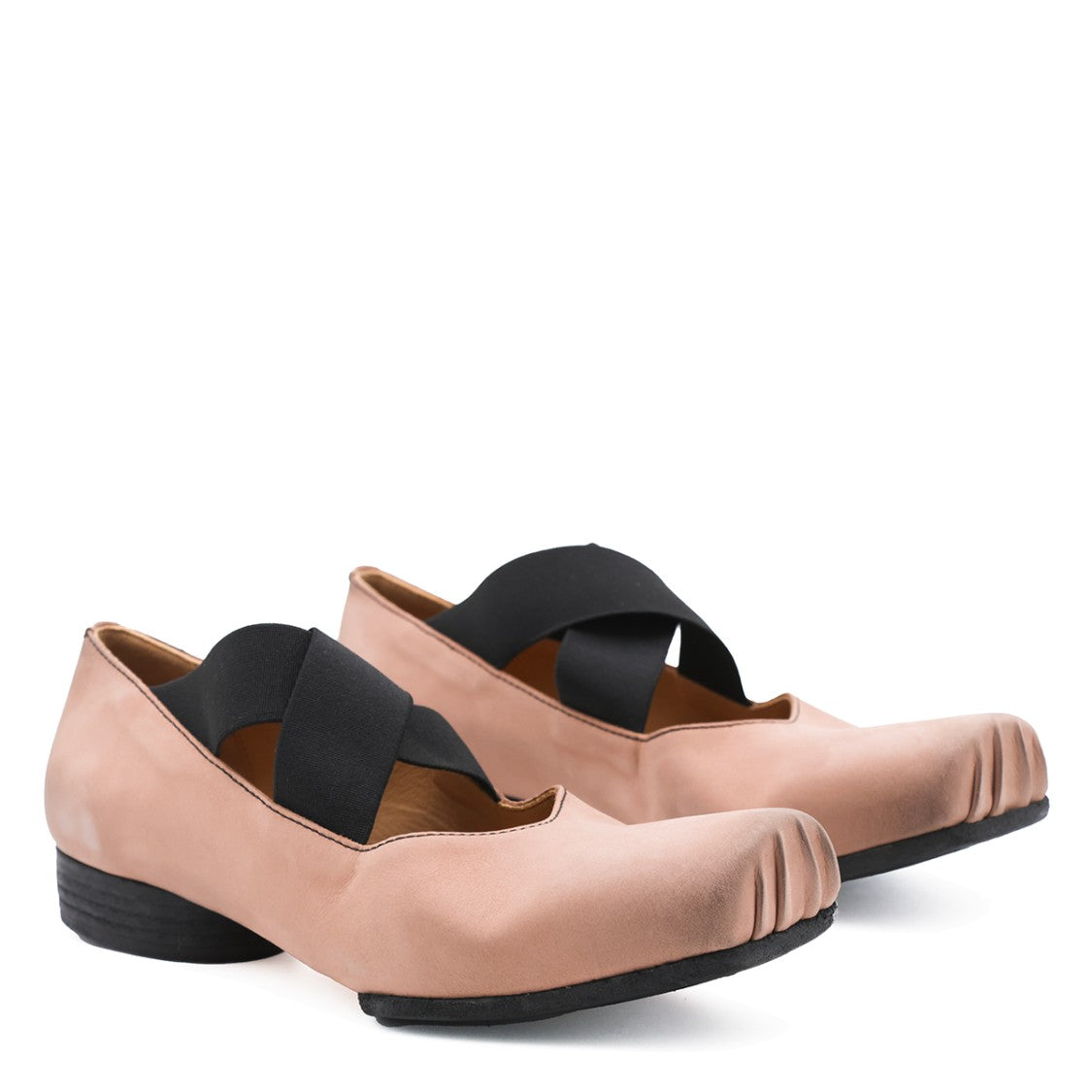 Uma Wang Rounded Toe Pleated Elastic Flats