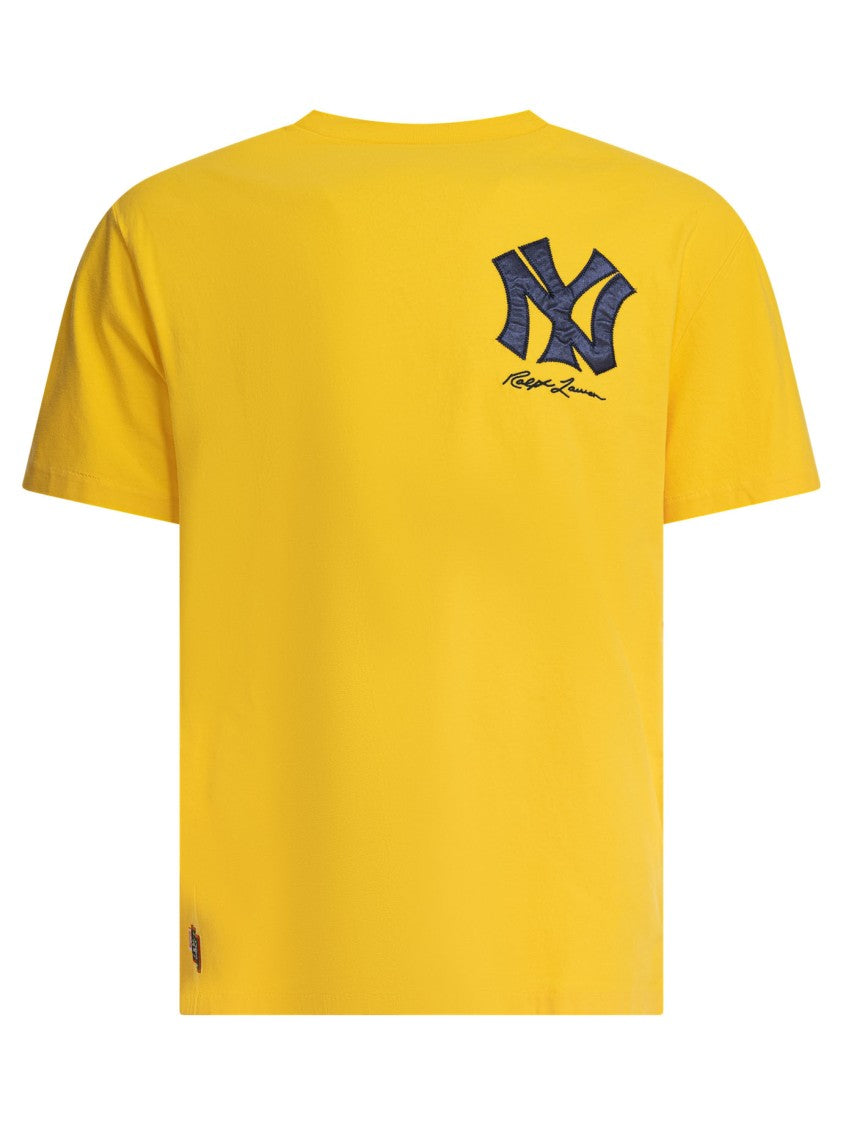 Polo Ralph Lauren Relaxed Fit Yellow Yankees T-Shirt With Embroidered Logo
