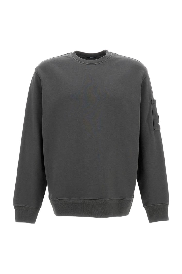 C.P. Company Grey Lens Cotton-Fleece Crewneck Sweatshirt