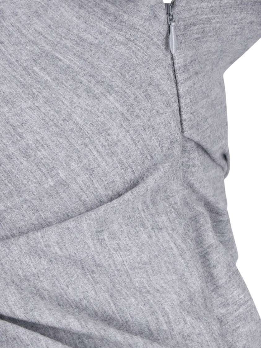 Entire Studios Grey Asymmetrical Draped Fitted Top