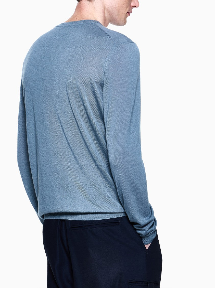 Giorgio Armani Lightweight Minimalist Crew Neck Pullover Sweater