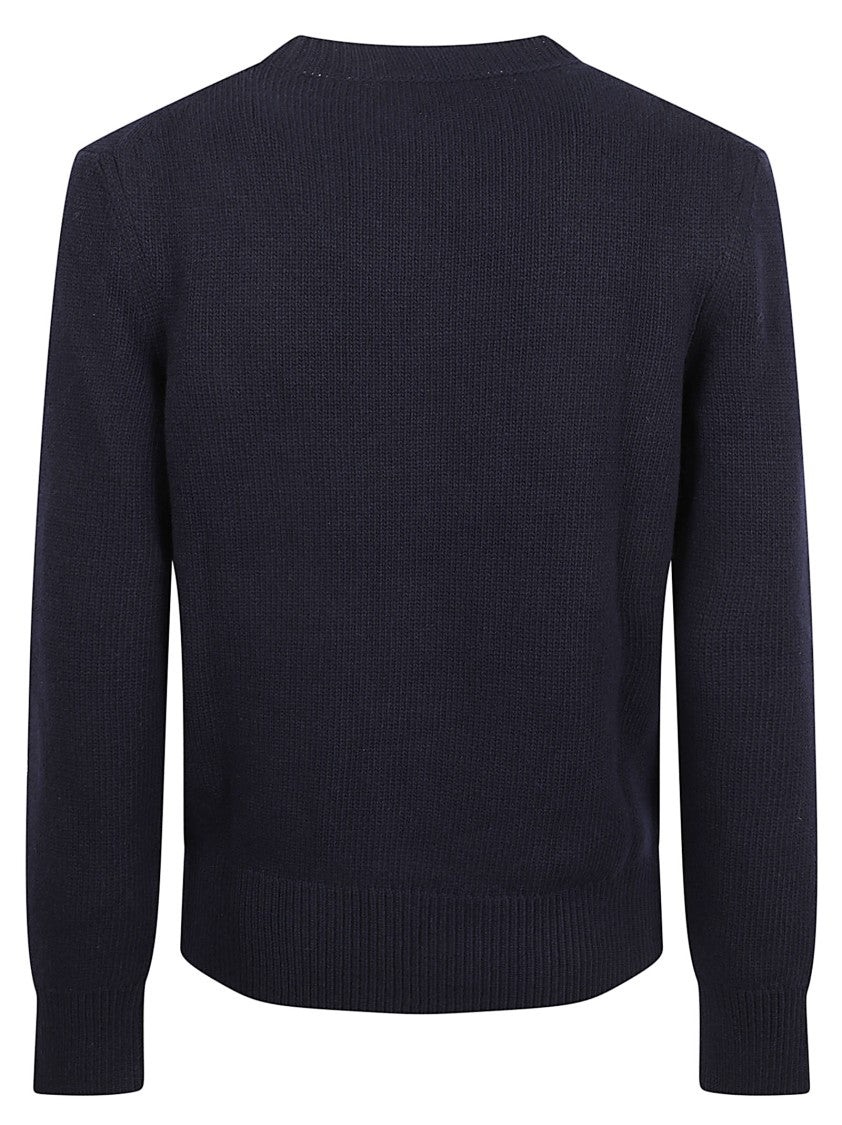 Burberry Cashmere Blend Sweater With Equestrian Knight Embroidery