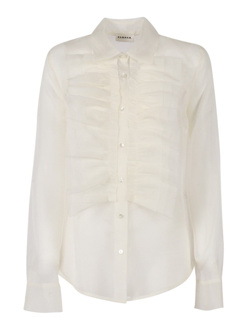 P.A.R.O.S.H. Silk Shirt With Ruched Design