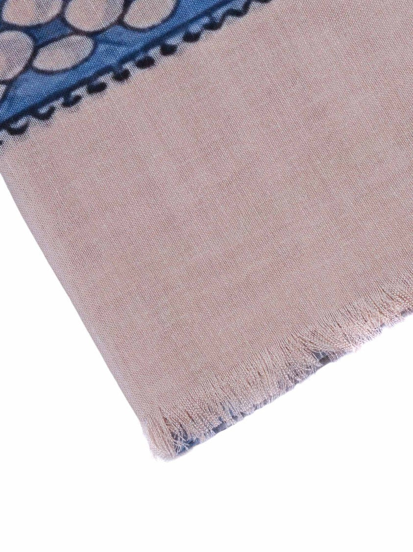 D'aniello Stola Perla Abstract Fringed Scarf