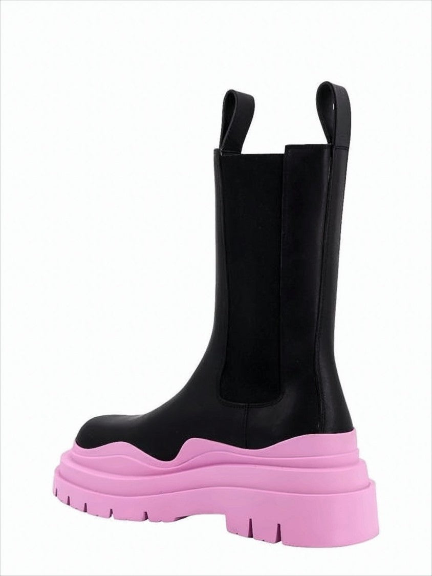 Bottega Veneta Chunky Sole Boots With Sculpted Pink Accent