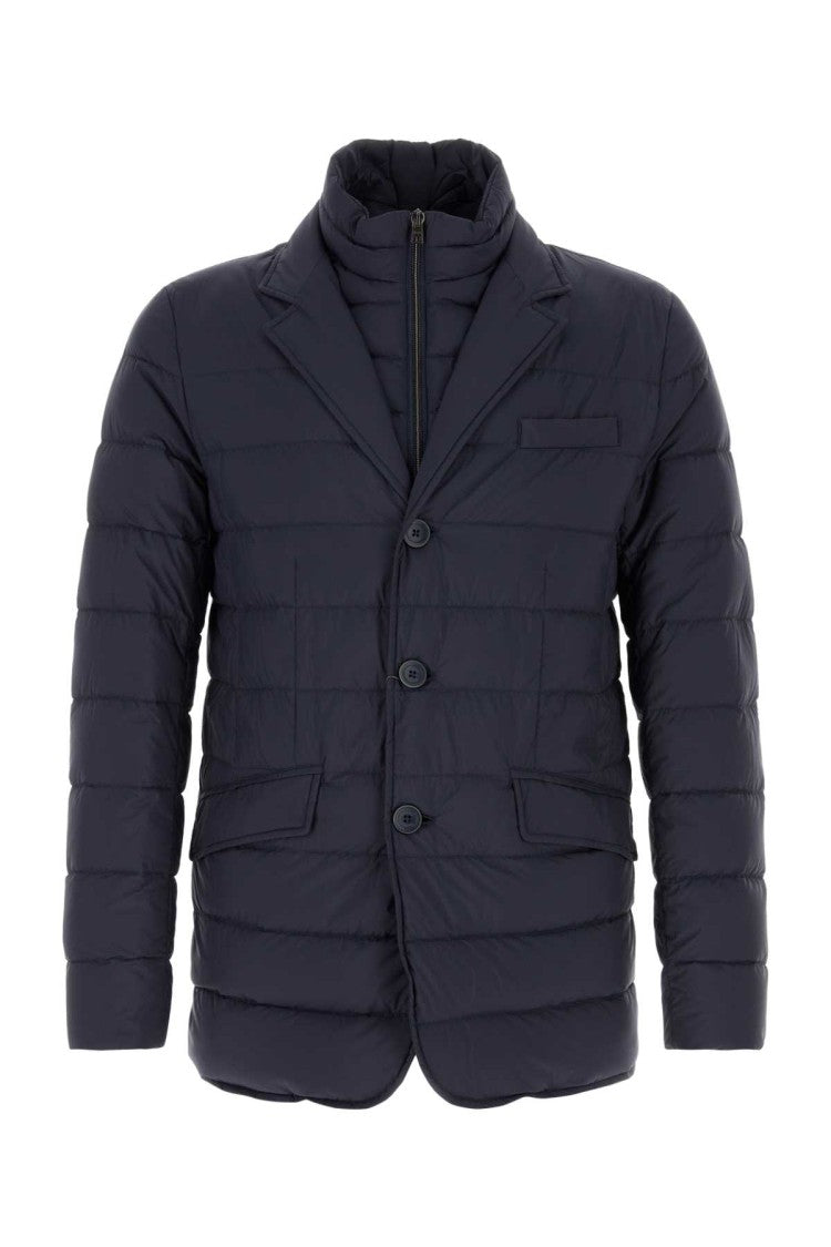 Herno Blue Nylon Down Jacket
