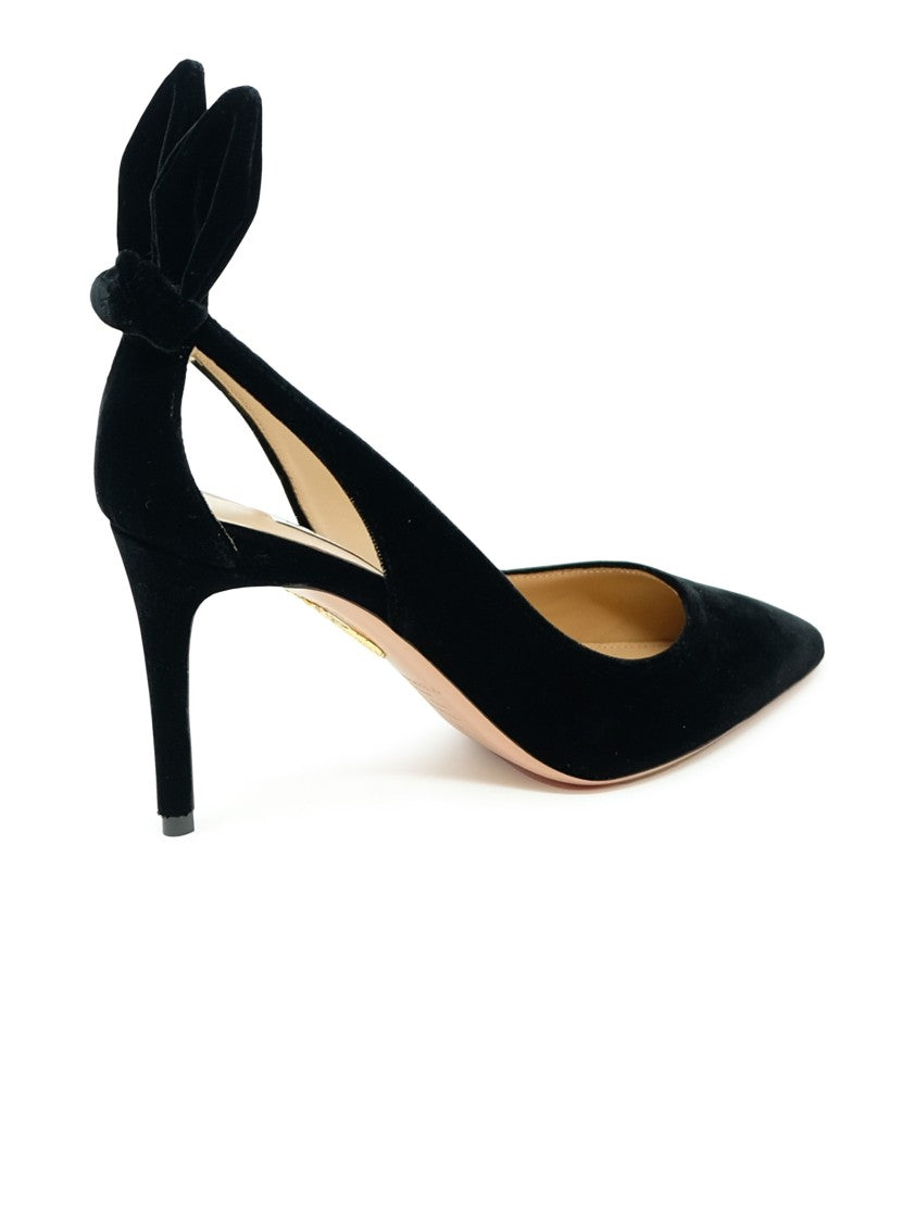 Aquazzura Black Velvet Bow Tie Pump