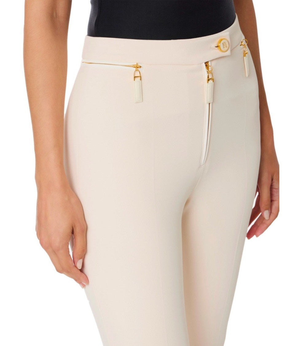 Elisabetta Franchi Milk Zipped Pants