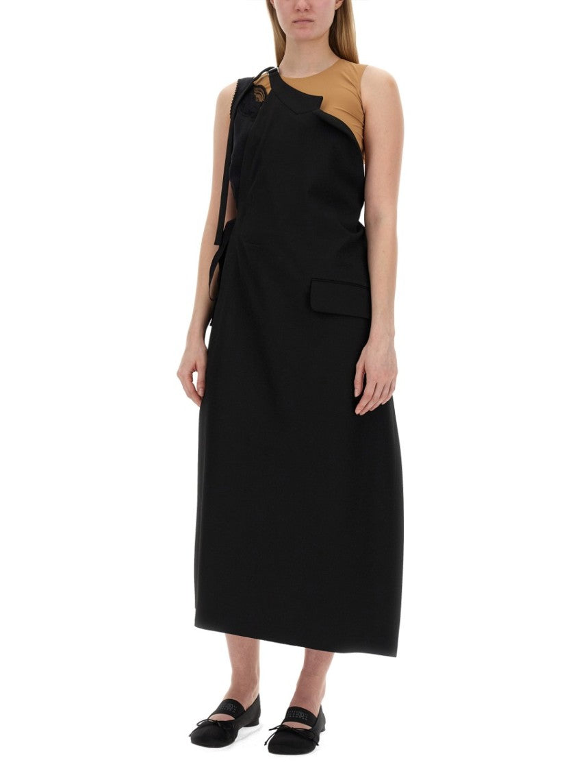 Mm6 By Maison Margiela Asymmetrical Top With Fitted Bodice And Flowing Skirt