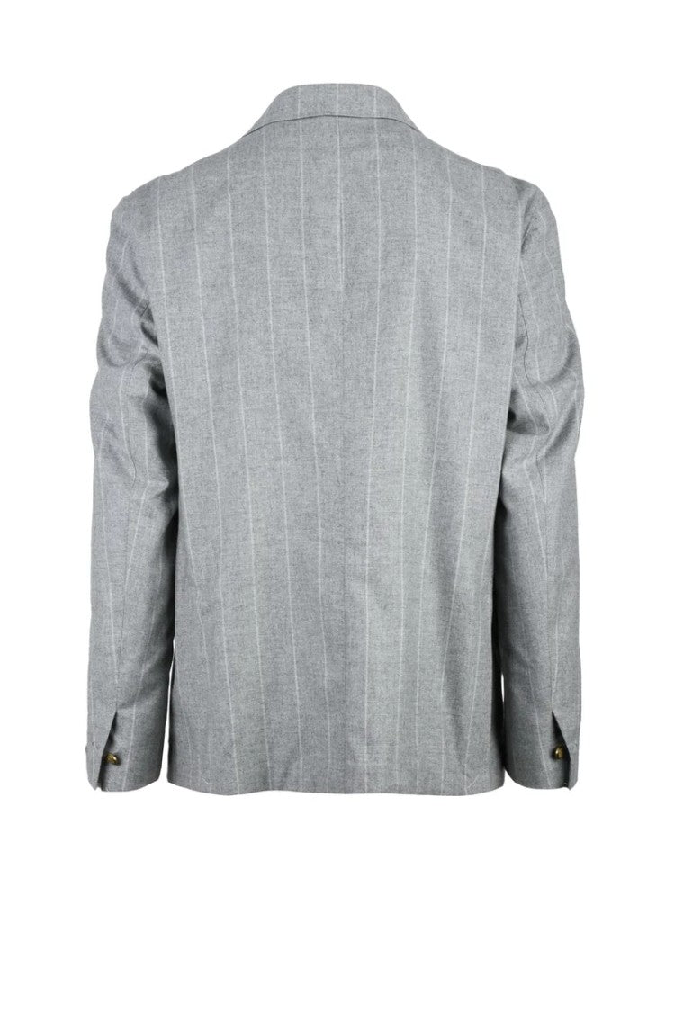 Eleventy Double-Breasted Jacket Wool Silk Cashmere - Grey