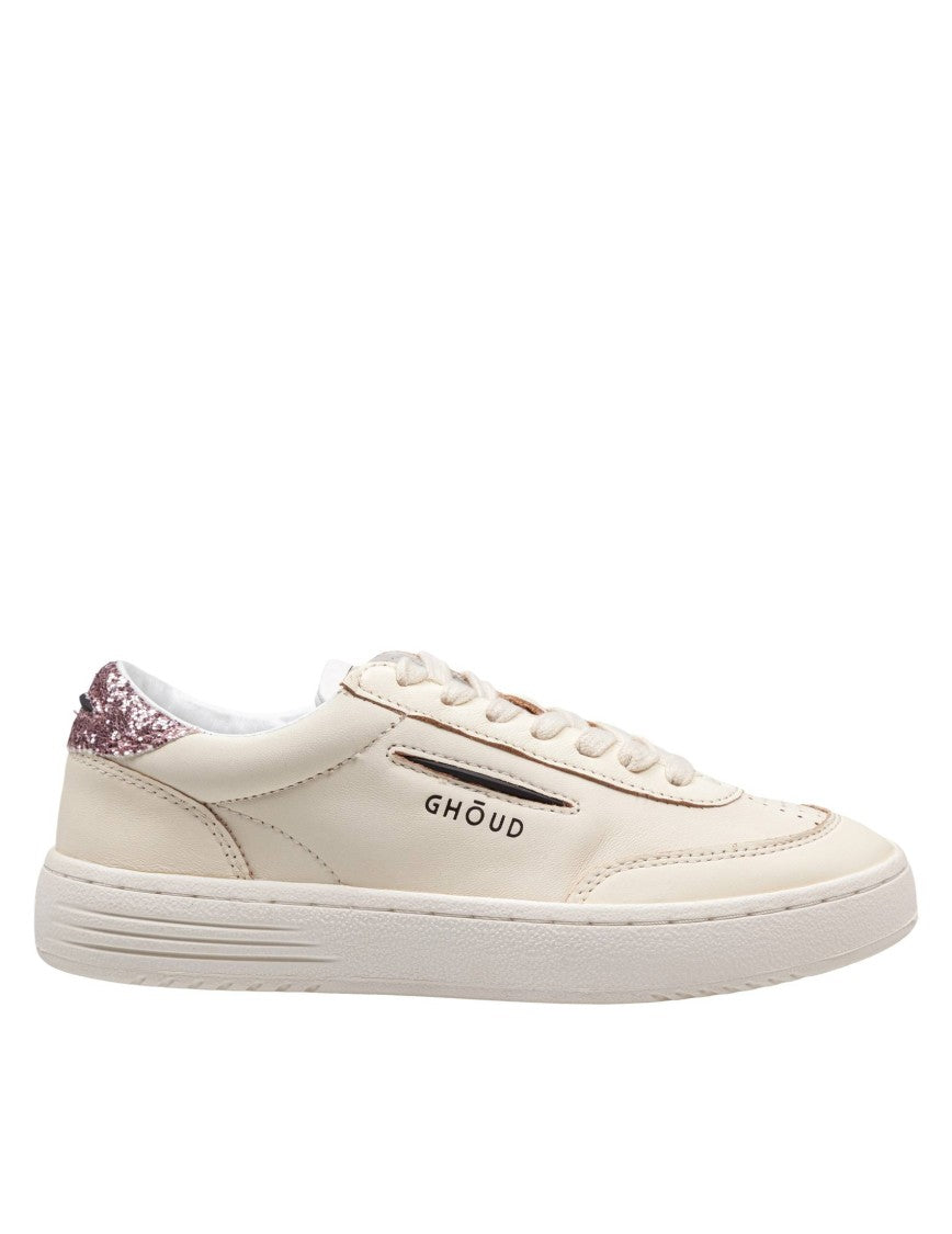 Ghoud Lido Sneakers In Ivory And Pink Leather