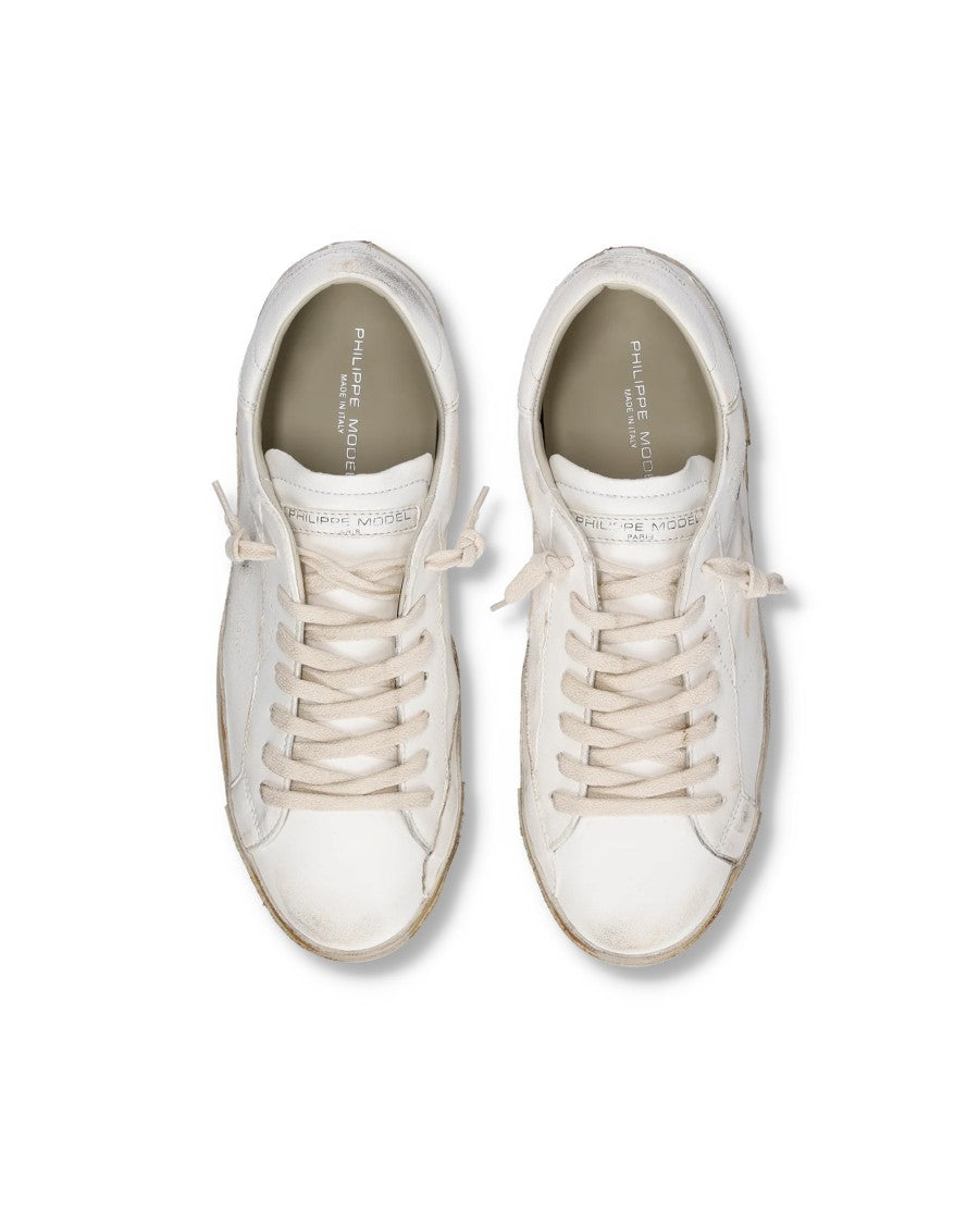 Philippe Model Prsx Low Man Vintage Blanc Sneakers
