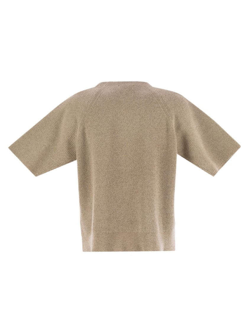 Fabiana Filippi Platinum And Lurex Short-Sleeved Jersey