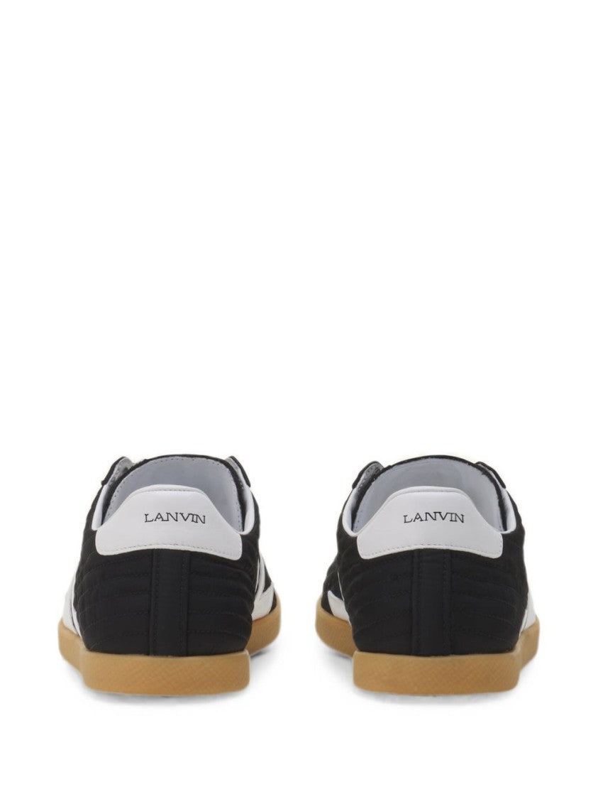Lanvin Black Quilted Side Stripe Sneakers