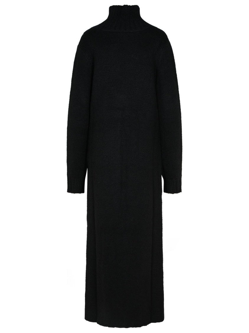 Jil Sander Black Alpaca Blend Dress