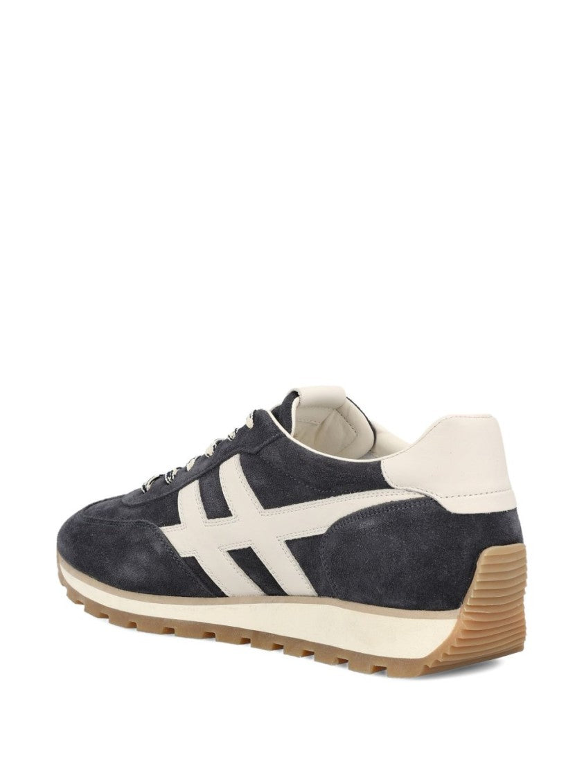Hogan Two-Tone Grey Suede Sneakers