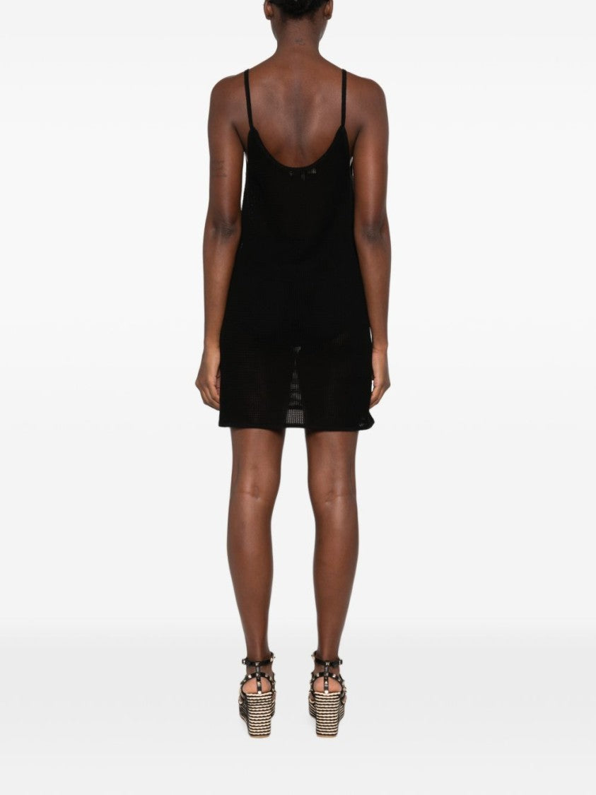 Chloé Black Parrot Design Mini Knit Dress