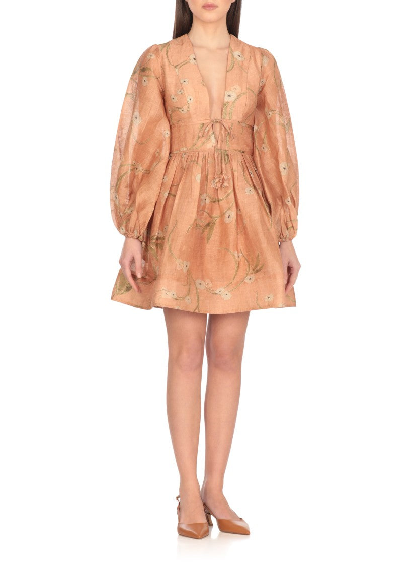 Zimmermann Pink Linen Dress