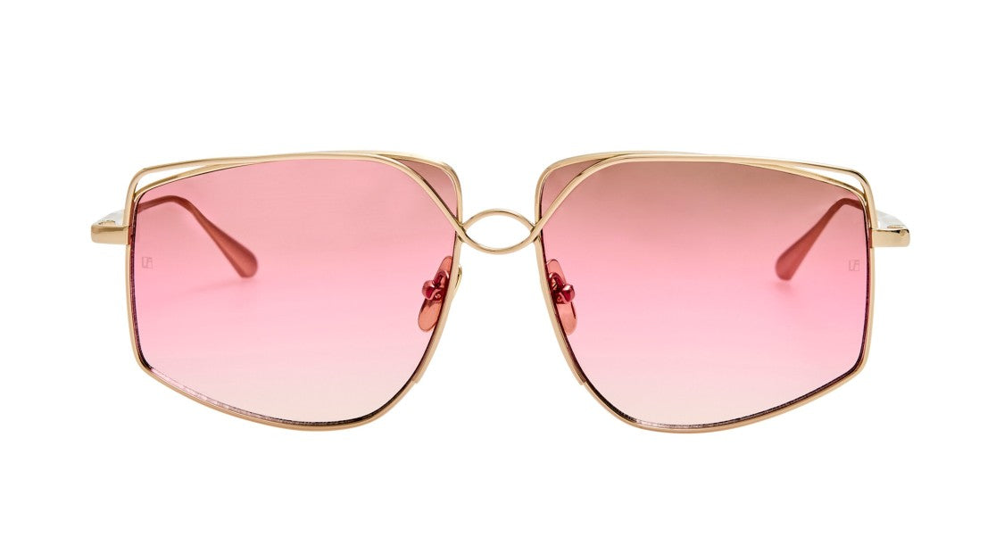 Linda Farrow Lfl Geometric Oversized Sunglasses With Gold-Tone Titanium Frame