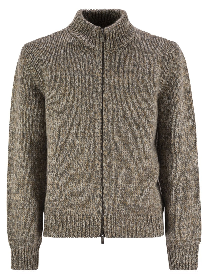 Peserico Wool-Blend Turtleneck Cardigan