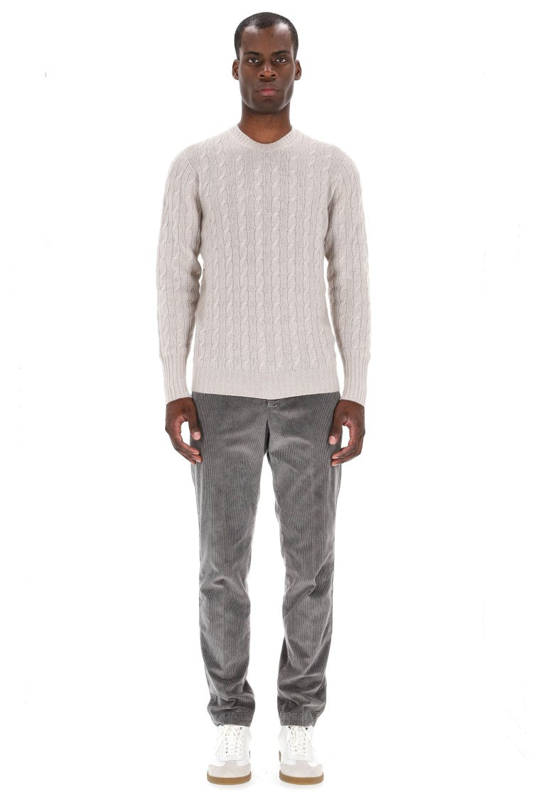 Drumohr Cable Knit Cashmere Crewneck Sweater