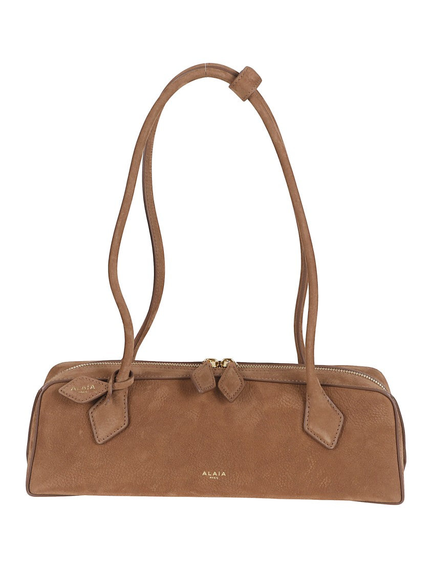 Alaïa Elongated Silhouette Nubuck Calf Leather Shoulder Bag