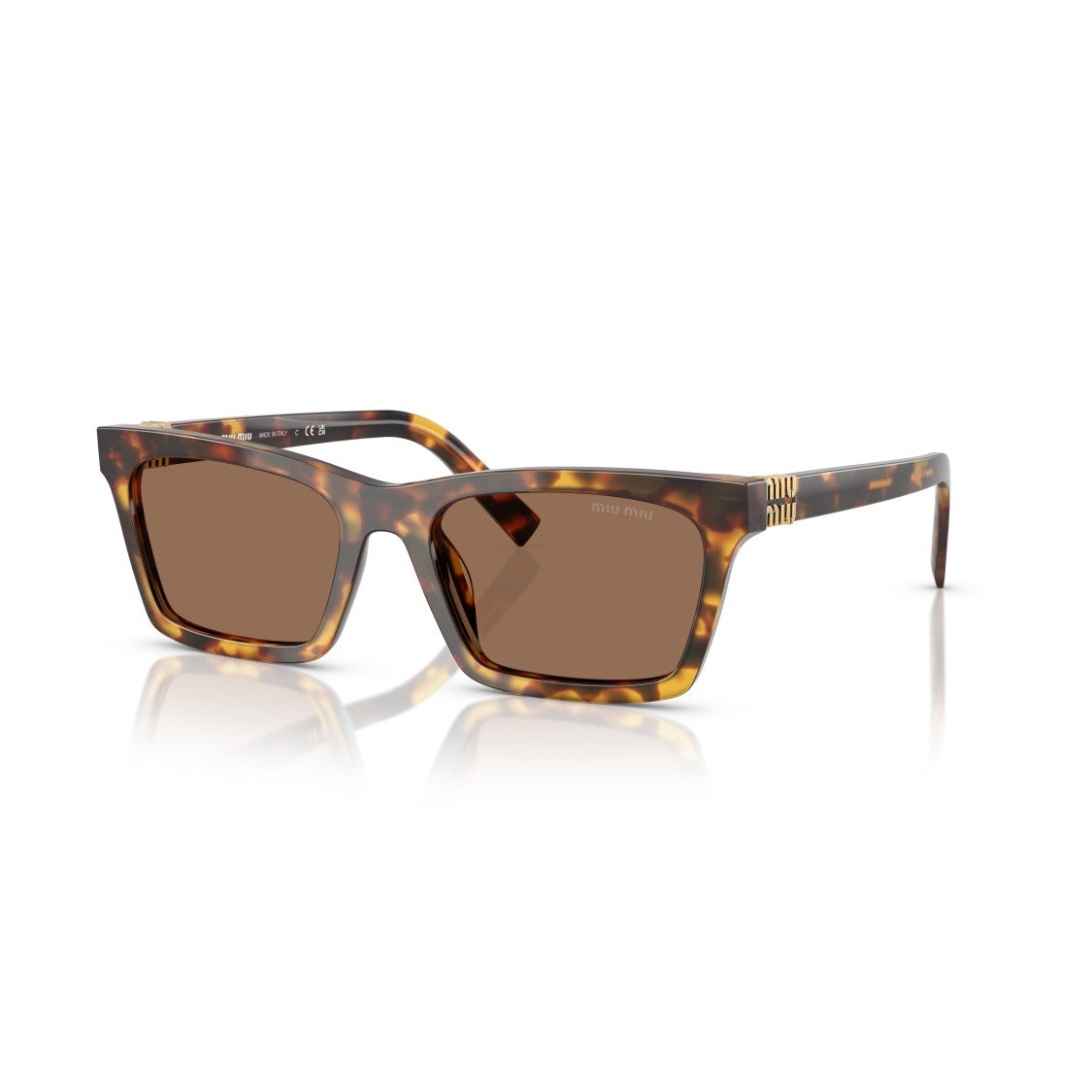 Miu Miu 0Mu A05s Rectangular Tortoiseshell Acetate Sunglasses