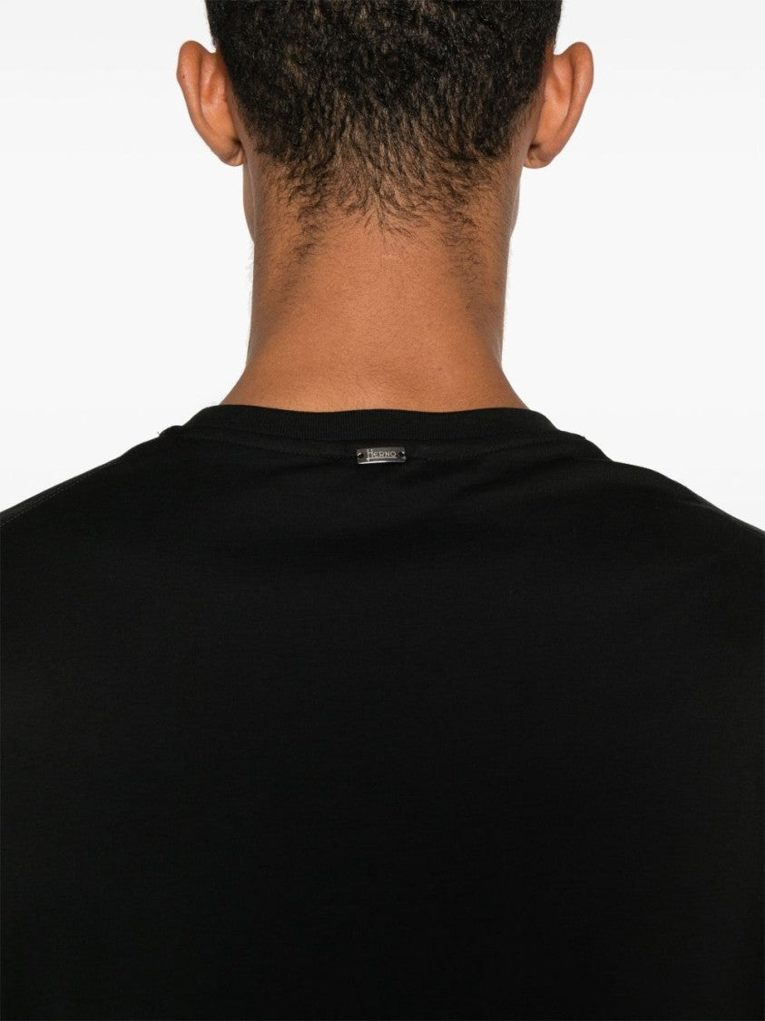 Herno Lightweight Crewneck T-Shirt With Nylon Details