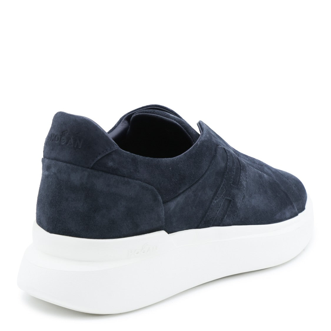 Hogan Blue Suede Slip-On Sneakers With Tonal Logo Detailing