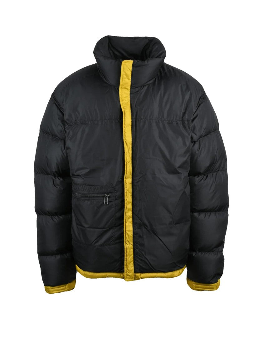 The North Face Black/Green Retro Nuptse Hooded Nylon Down Jacket