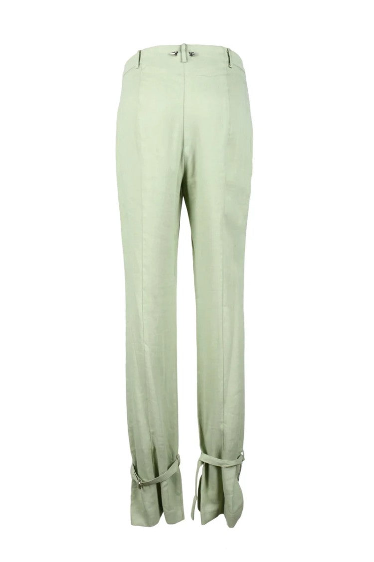 Patrizia Pepe Viscose Linen Stretch Trousers - Green