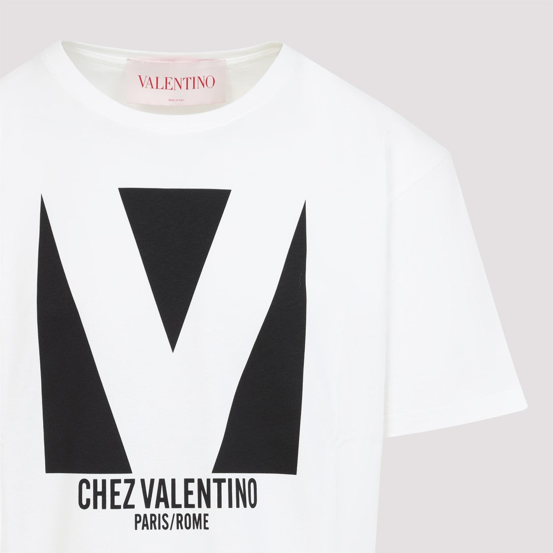 Valentino Cotton T-Shirt With Contrasting Black Logo