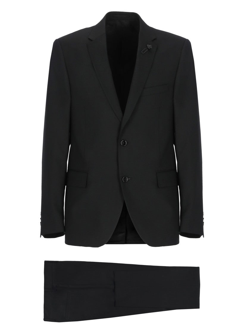 Lardini Black Wool Suit