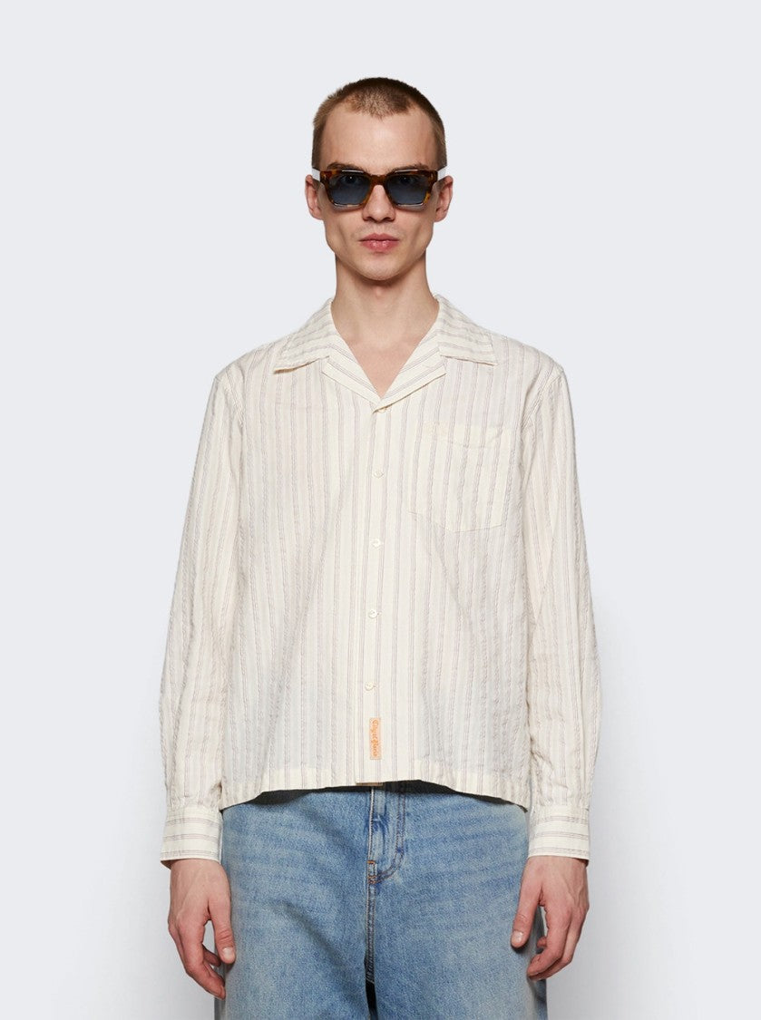 Bode Sail Shirt Off White And Lavender