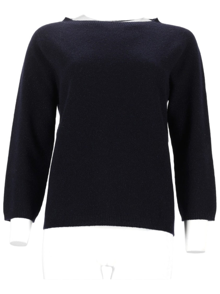 Fabiana Filippi Knit Sweater With Classic Boat Neckline And Lurex Accents