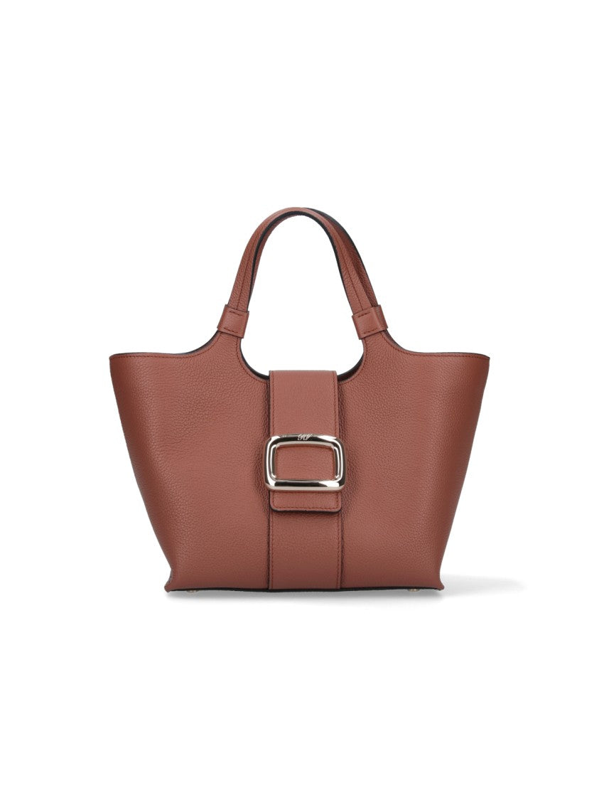 Roger Vivier Mini Tote Bag With Iconic Gold Buckle