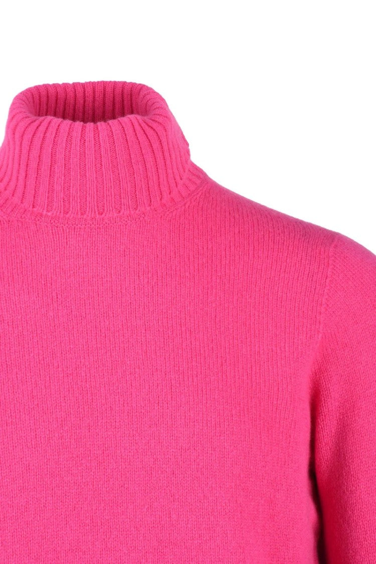 Drumohr High Neck Sweater Merino Wool - Fuchsia