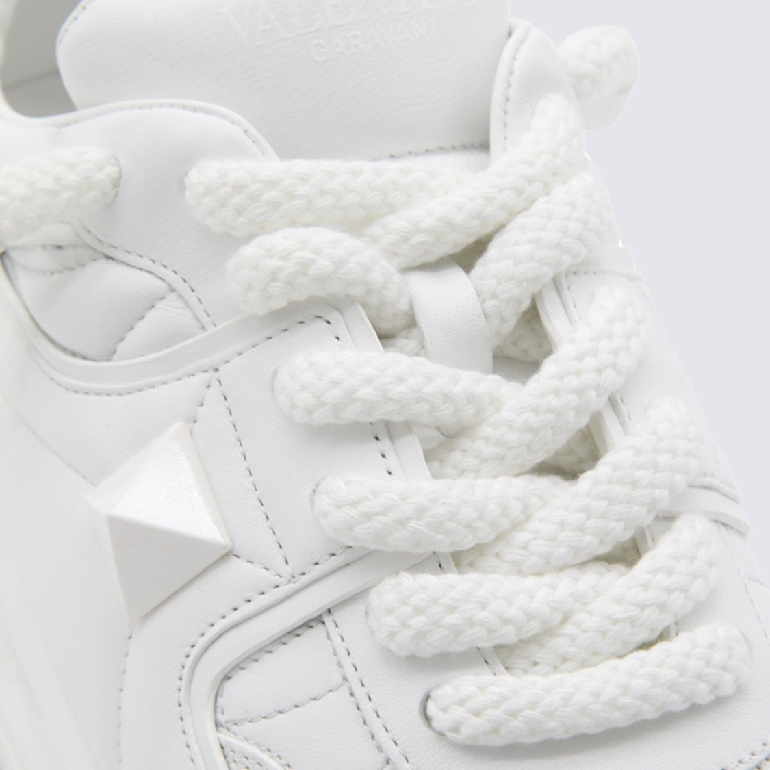 Valentino Garavani White Leather One Stud Sneakers